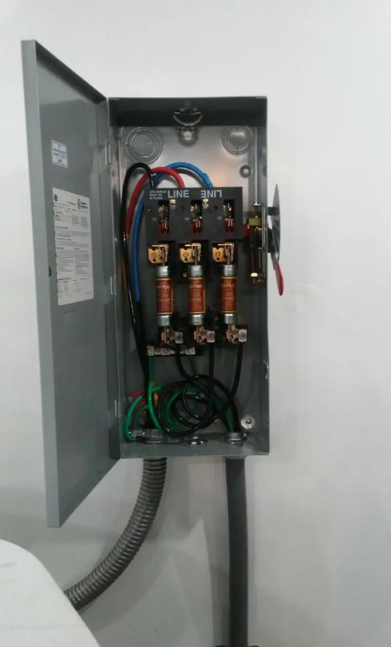 Three-phase disconnect switch installed for Electrical Wiring & Rewiring in Summerside
